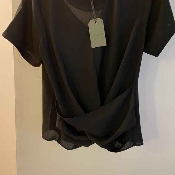 All Saints Piper Twist Front tee- NWT, size Small - Picture 3 of 5